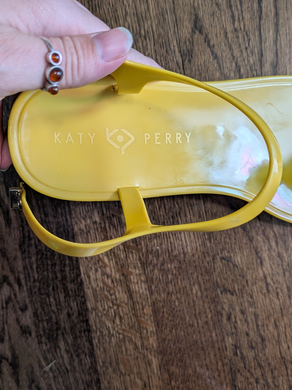 Katy Perry Yellow Pineapple Jelly Sandals, Size 10 - Picture 5 of 6